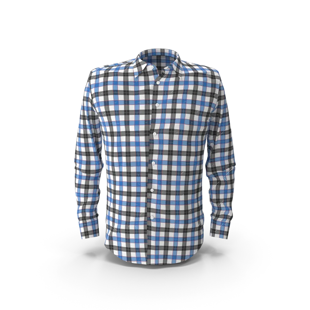 Chemise à carreaux bleu et noir – Coupe droite