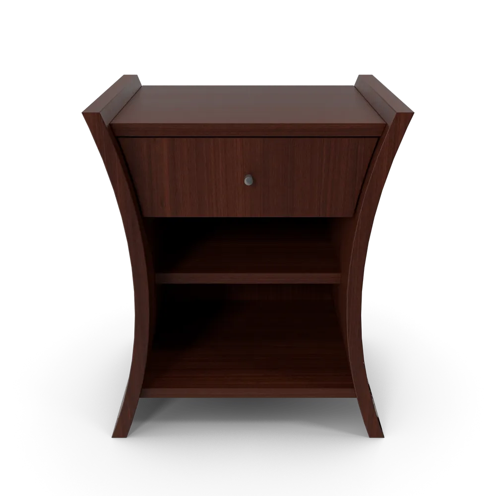 Table de chevet en merisier africain